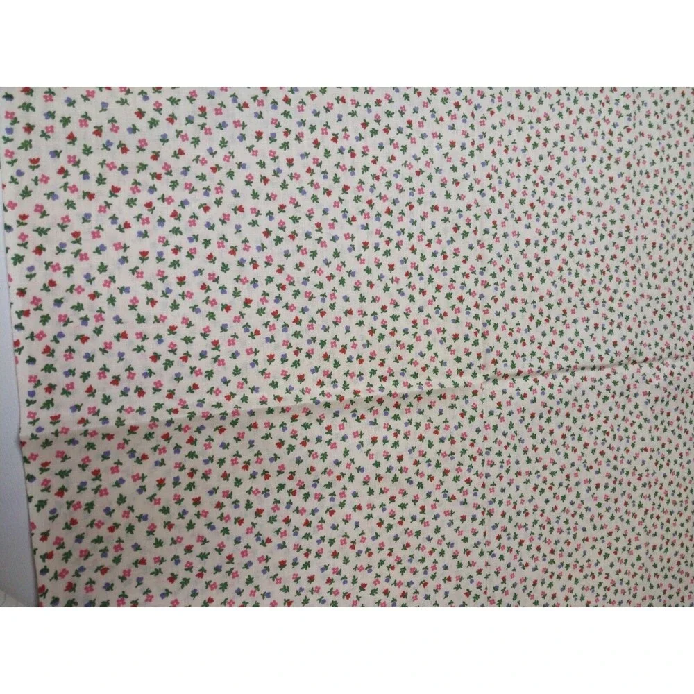 1/2 Yard Cotton Fabric Yellow Background with Flowers